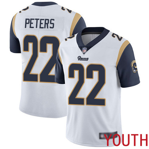 Los Angeles Rams Limited White Youth Marcus Peters Road Jersey NFL Football #22 Vapor Untouchable